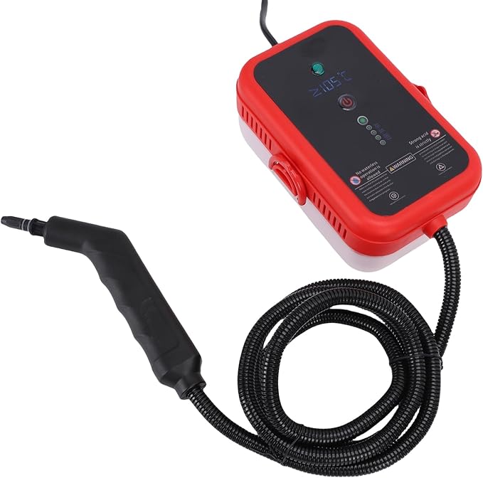 Handheld Steam Cleaner 1600W Portable High Temperature Pressurized Steam Machine with Brush Heads for Kitchen Grill Furniture Bathroom Car (110V US Plug)