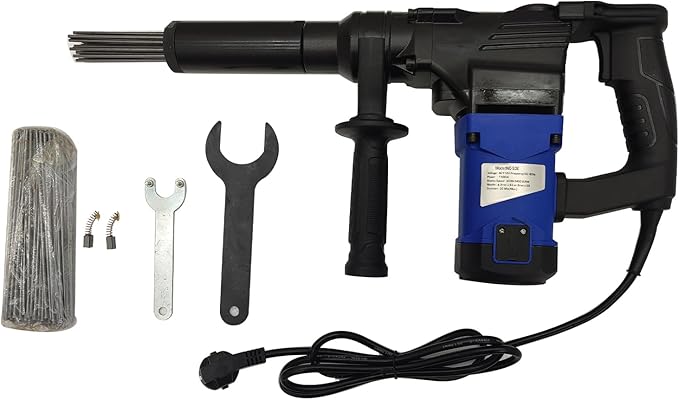 Electric Handheld Rust Remover 110V Industrial Needle Scaler for Metalworks 360° Rotating Grip with 100 Needles for Ship Hull Tight Corners Descaling Machine