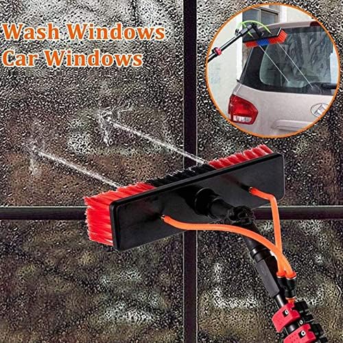 Glass Cleaning Brush Home Water Fed Telescopic Pole Kit Solar Panel Brush Rotating for Photovoltaic PanelExtendable Window Cleaner Water Fed Solar Panel Cleaning Brush Shower Squeegee with