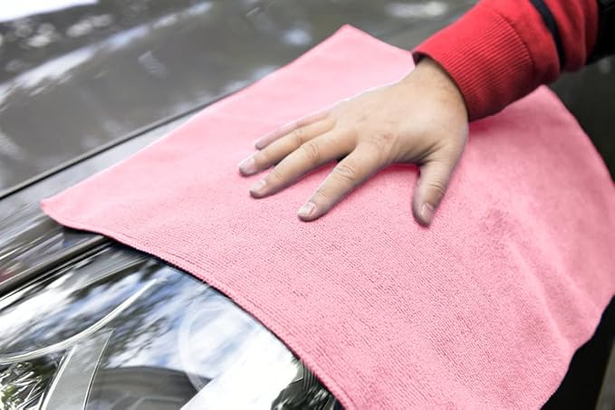 Avalon Towels Microfiber Cleaning Cloths (Value Pack of 48) - Size 16 x 16 Inches Highly Absorbent Cleaning Rags Lint Free Reusable and Washable Microfiber Towels for Cars