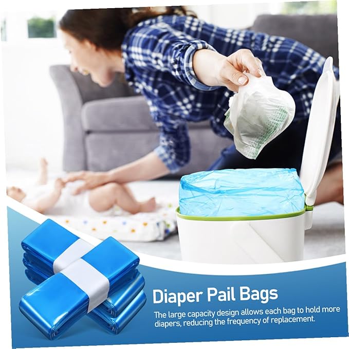 5 Rolls Pe Diaper Pail Bags 260mm X 7m Thickened Trash Bags for Nursery and Outdoor Use