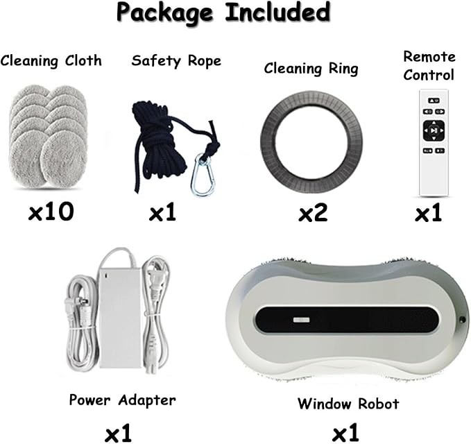 Smart Window Cleaning Robot 5600Pa Strong Suction Multiple Safety Systems for High-Rise Indoor/Outdoor Glass Cleaning