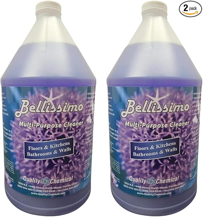 Quality Chemical BELLISSIMO All Purpose Cleaner - All Purpose Cleaner with Extra Cleaning Power and Long Lasting Lavender Scent Super Concentrated - 128 oz - (Pack of 2)