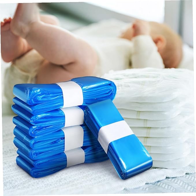 IMIKEYA 5 Rolls Blue Pe Diaper Trash Bags 260mm X 7m Thickened Odor-resistant Disposable Liners for Diaper Pails Household and Outdoor Waste Disposal