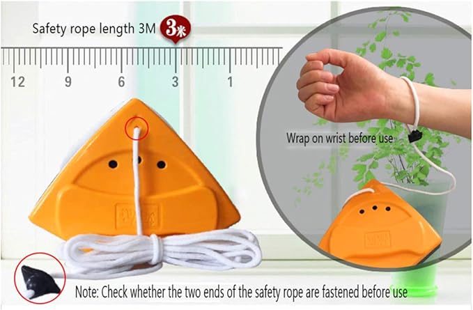 Magnetic Window Cleaner Double-Sided Magnetic Window Cleaner Glass Cleaning Brush Glass Wiper Household Cleaning Tools with Anti-Falling Rope