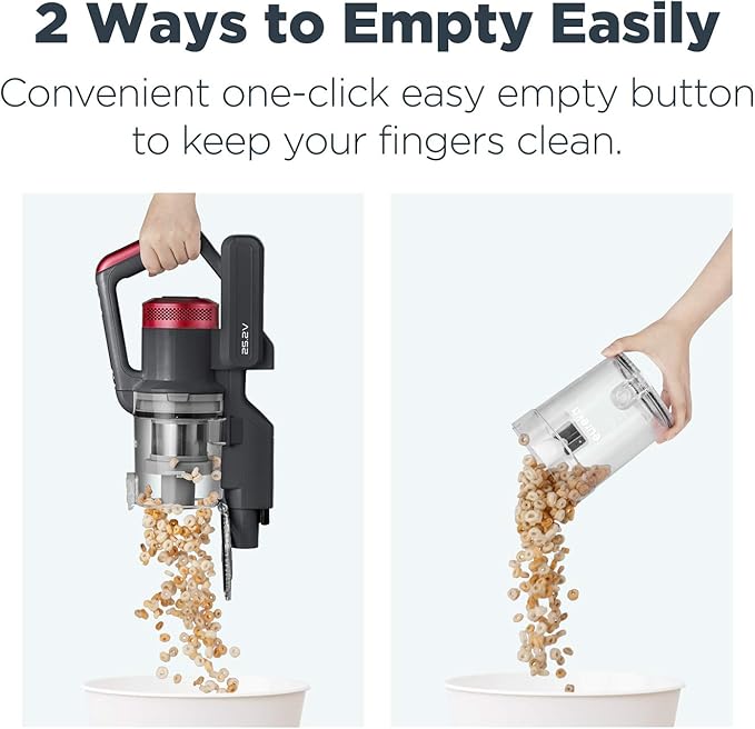 Eureka Lightweight Cordless Stick Vacuum Cleaner Convenient for Hard Floors Rechargeable Handheld Vacuum Cleaner Portable with Powerful Motor Efficient Suction RapidClean Pro NEC186 Rose Red