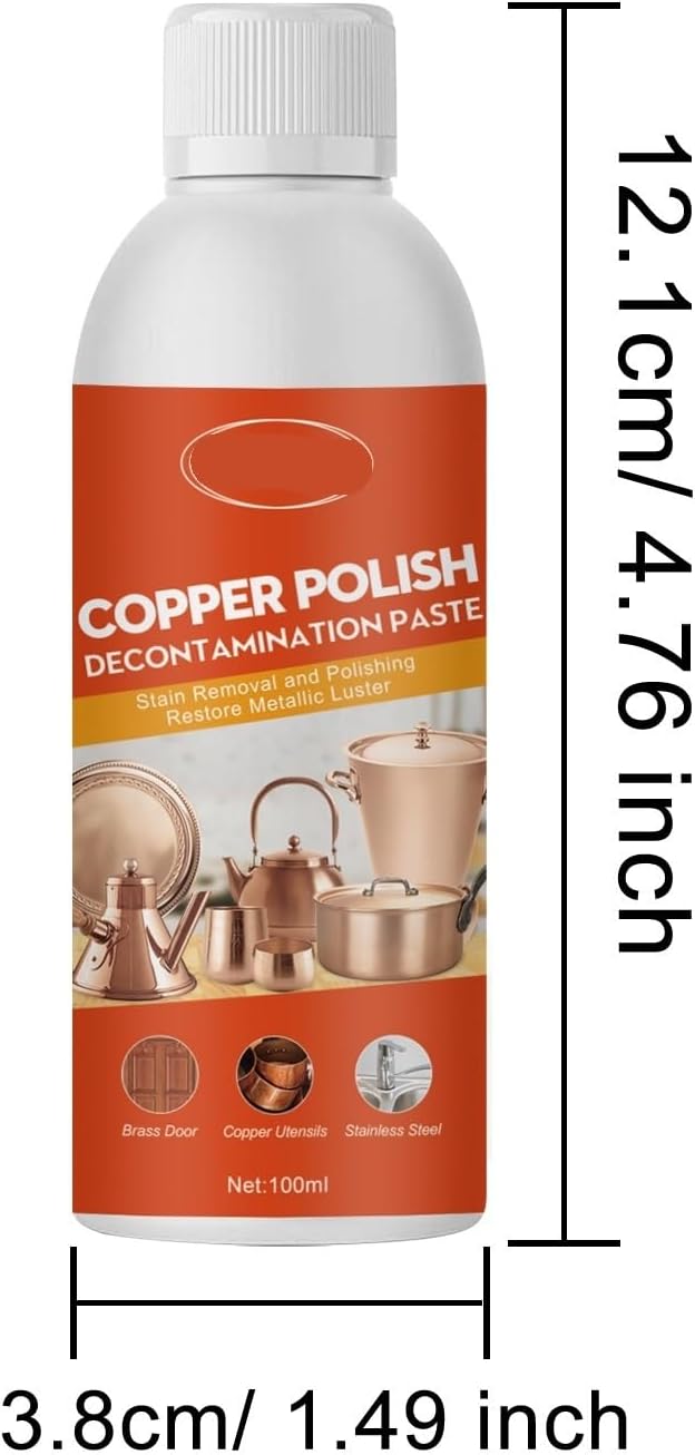 Copper Cleaner And Polisher - Remove Oxidation Rust And Stains Restore Shine For Brass Red Copper And All Copperware(2PCS)