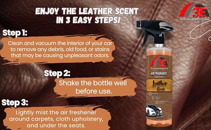 Premium Car Air Freshener with Leather Scent Highly Concentrated Long-Lasting Fragrance Just Like New Scent for Cars Trucks SUVs RVs &amp More 64 fl oz (Half Gallon)