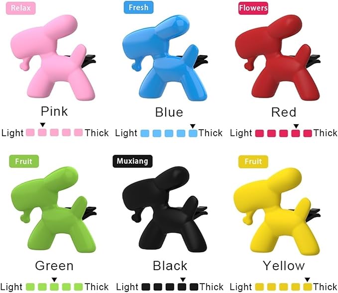 Car Air Freshener Clips - Alcohol-Free Solid Dog Perfume for Long-Lasting Aromatherapy &amp Interior Decor(Q100-Yellow)