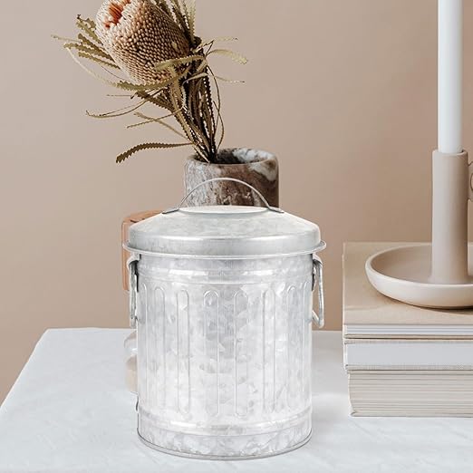 2pcs Multi-use Desk Trash Can Bucket Shape Pen Holder Wastebasket for Home Office