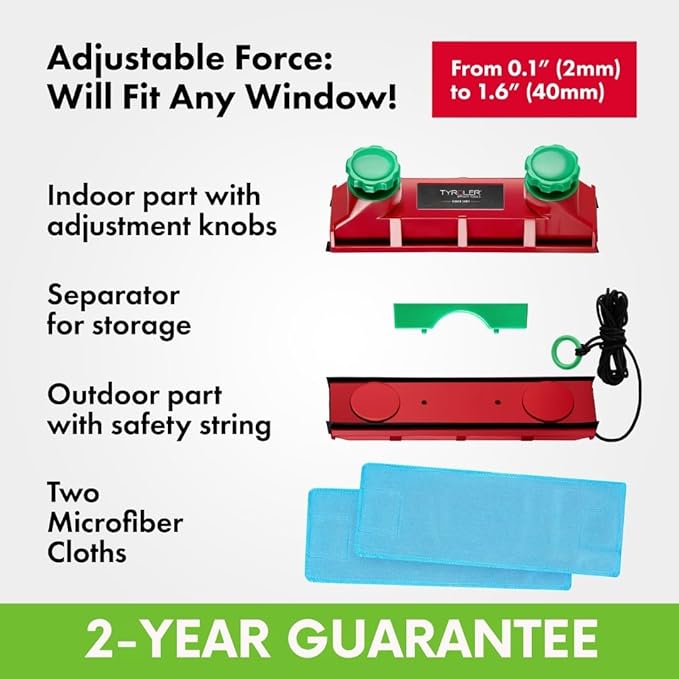Tyroler Magnetic Window Cleaner Tool | The Glider D4 Double-Sided Window Cleaner Tool Fits Windows 0.1-1.6 Thick | Magnet Window Cleaner | Magnetic Glass Cleaner | limpiador de ventanas magnetico