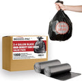 2-4 Gallon Trash Bags 1000 Count Bulk Value Pack Black Garbage bags Small Trash Can Bin Liners for Bathroom Office Industrial Commercial Janitorial Municipal Recycling