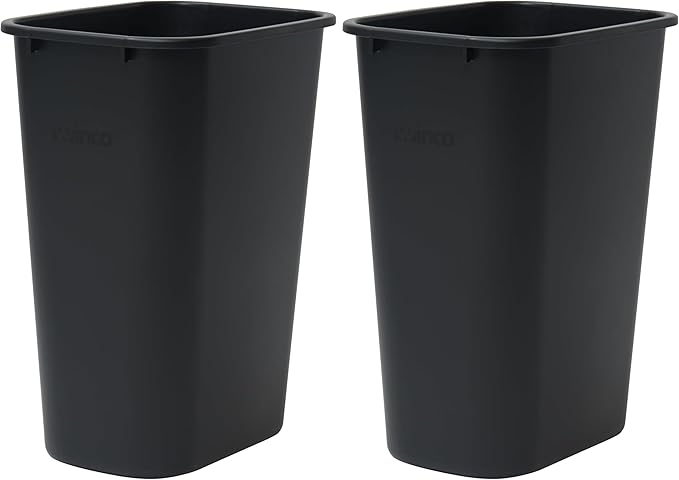 Winco PWR-41K Waste Basket 10 Gallon Black (Pack of 2)