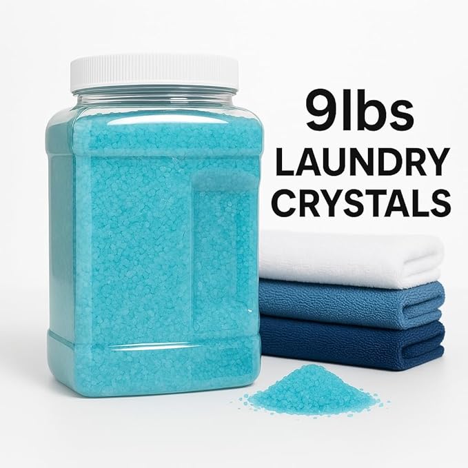 Premium Laundry Scent Booster Crystals Turquoise Blue 9 lbs Long-Lasting Fresh Fragrance Compatible with Standard and HE Washers
