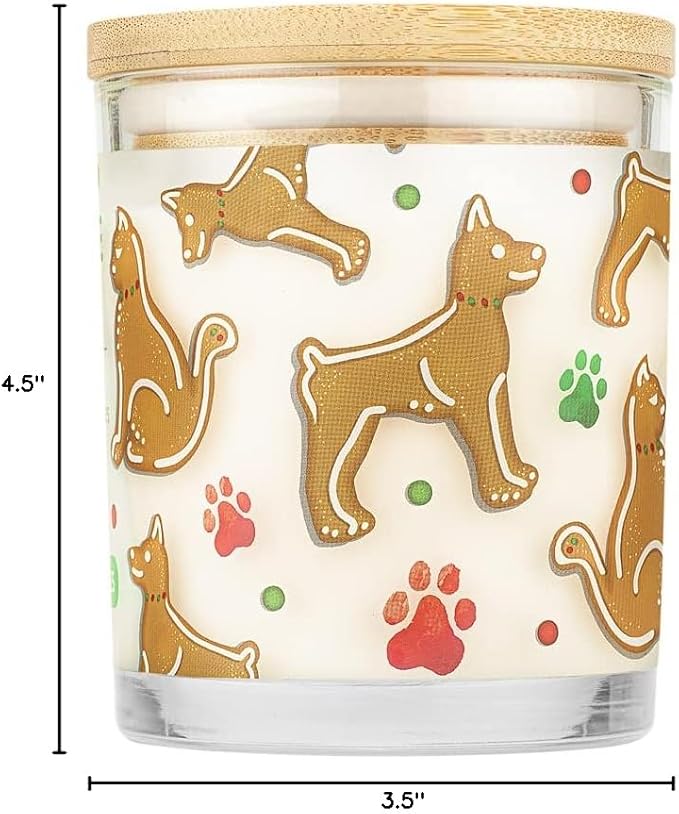 Pet House Pet Odor Candle Plant Based Scented Candle Clean Burning Long Lasting for Home Gingerbread Cookies 2 Pack