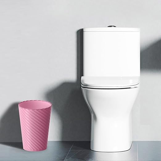 Lysam Bathroom Trash Can 3 Pack 1.8 Gallons Small Trash Can with Trash Bags Bathroom Garbage Can Plastic Trash Bin Round Waste Basket for Bedroom Office Compact Space (Pink Purple Green)