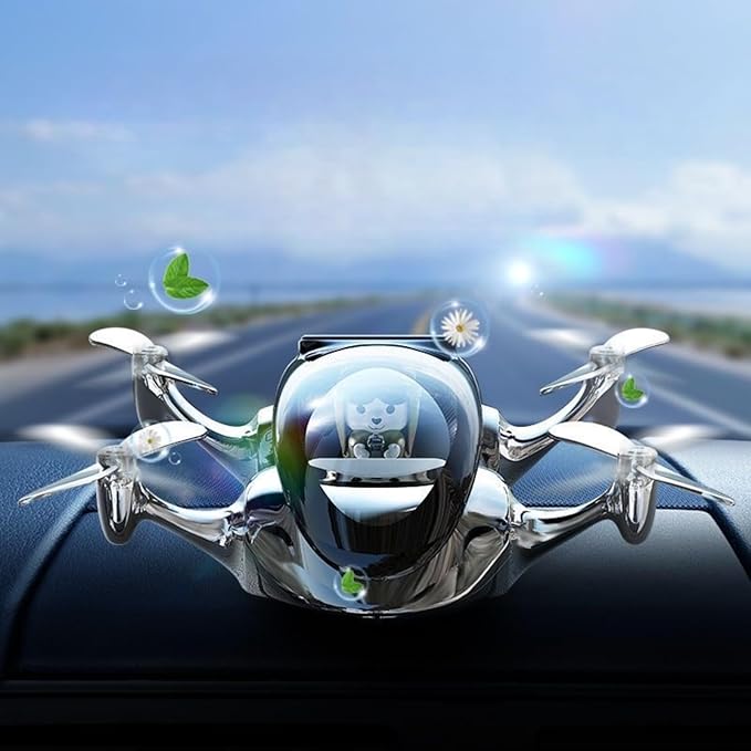 Drone Car Air Freshener Diffuser Solar Automotive Dashboard Decorations Car Perfume Aromatherapy Diffuser Car Interior Decoration Accessories Office Home Ornament Nice Gift
