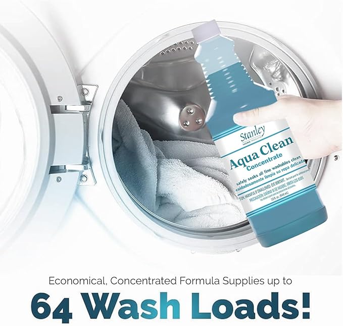Stanley Home Products Aqua Clean Concentrate - Delicate Laundry Detergent - Gentle Formula Effectively Cleans Tough Stains in Minutes Protects Fine Wool Knits and Other Fabrics Wash Up to 64 Loads (Pa