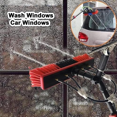 Glass Cleaning Brush Household Water Supply Telescopic Pole Kit Solar Panel Rotating Brush Solar Photovoltaic PanelsTelescopic Window Cleaner Solar Panel Cleaning System 39FT/12M