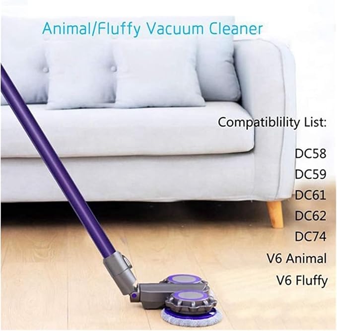 Electric Wet Dry Mopping Water Mop Head Attachment Compatible for Dyson Vacuum Cleaner V6 Dc58/Dc59/Dc62 Model