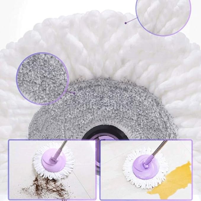Mop Spin Mop Bucket Floor Cleaning System with Extended Adjustable Handle and 2 Microfiber Pads