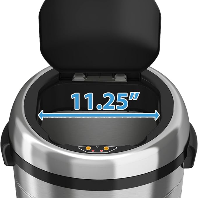 iTouchless 23 Gallon Touchless Sensor Trash Can with Odor Control System &amp Wheels 87 Liter Commercial Size Automatic Garbage Bin Brushed Stainless Steel