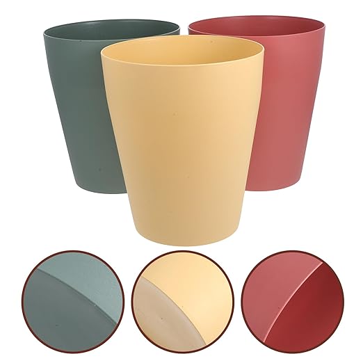3pcs Nordic Style Plastic Trash Can Open Top Reusable Wastebasket for Bedroom Bathroom Office Small Capacity Minimalist Design PP Material