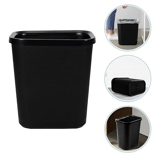 KESYOO Fire-Resistant Rectangular Trash Can 8l Plastic Wastebasket with Press Ring for Kitchen Bathroom Living Room Home Use