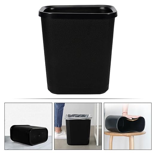 Uonlytech Flame-Retardant Wastebasket 8l Narrow Rectangular Trash Can for Bathroom Kitchen Living Room Fire-Resistant Garbage Storage Bin Without Press Ring Home Office Rubbish Container