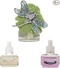 Yankee Candle ScentPlug Diffuser Starter Kit Dragonfly Design with Light Sensor - Includes 2 ScentPlug Refills (Sage &amp Citrus and Wild Orchid)