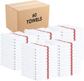 Arkwright Qwick Wick Bar Mop Towels Bulk - (Case of 60) 100% Cotton Quick Dry Dishcloths Super Absorbent Multipurpose Cleaning Rags for Restaurants Kitchen Bathroom Hotel 16 x 19 in Red Stripe