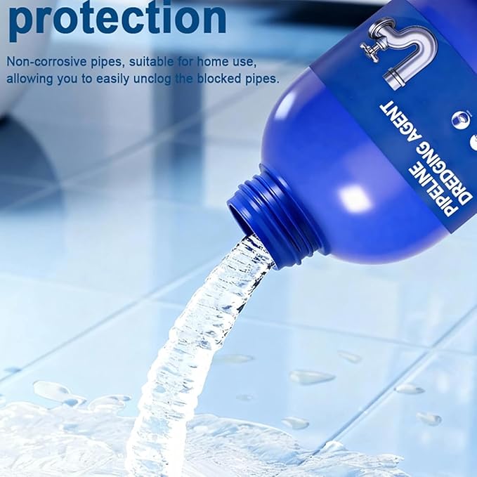 Multi-purpose Drain Cleaner 10.6oz/300g Professional Strength 15 Min Fast Acting Clog Remover for Kitchen Sink Shower Tub Toilet Safe for All Pipes (PVC/Metal) Plumbing Solution (2pc)