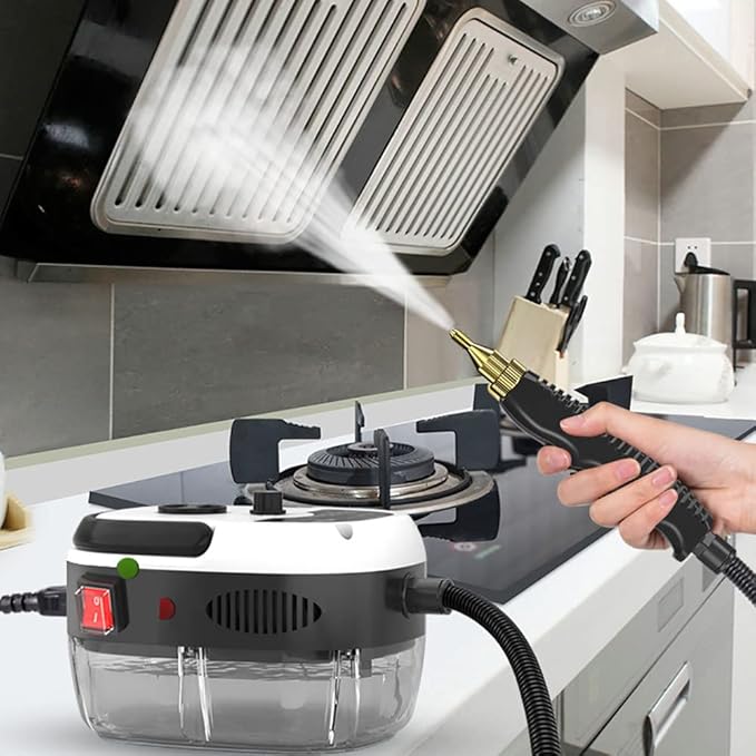 Portable Handheld Steam Cleaner 2500W 105C Steam 3BAR Pressure 1000ml Tank 6-Position Adjustment Floor Sink Car etc.