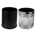 VOSAREA Marble Pattern Trash Bin Waste Basket for Bathroom Bedroom Office Kitchen Easy to Clean Stylish Design for Spaces