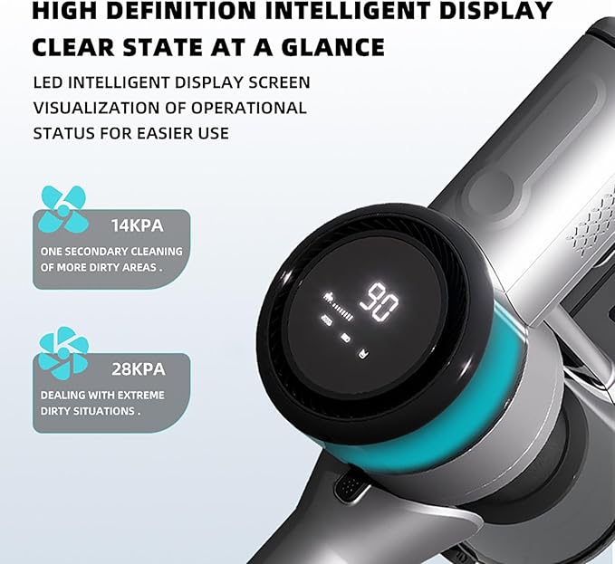 Cordless Vacuum Cleaner Handheld Vacuum Cleaner Up to 50 Minutes Powerful Suction Rechargeable Lightweight Vacuum with LED Light for Home Hard Floors Pet Hair Carpet Car