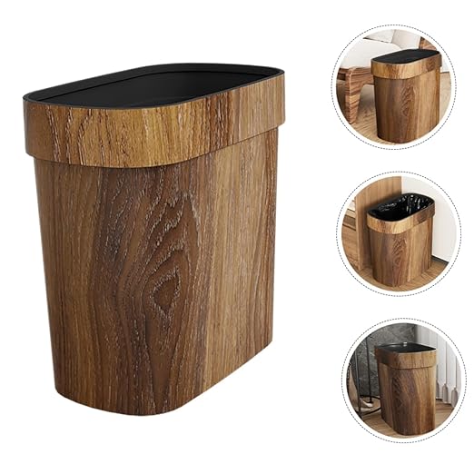Vaguelly Kitchen Garbage Can Lid Bathroom Wastebasket Trash Can for Home Office Bedrooms Easy to Use