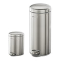 mVm Trash Can Set 8 Gallon(30L)+1.3 Gallon(5L) Kitchen Bathroom Trash Cans Combo Step Round Brushed Stainless Steel Garbage Can with Lid Anti-FingerprintSoft-Closefor Home Office(Silver)