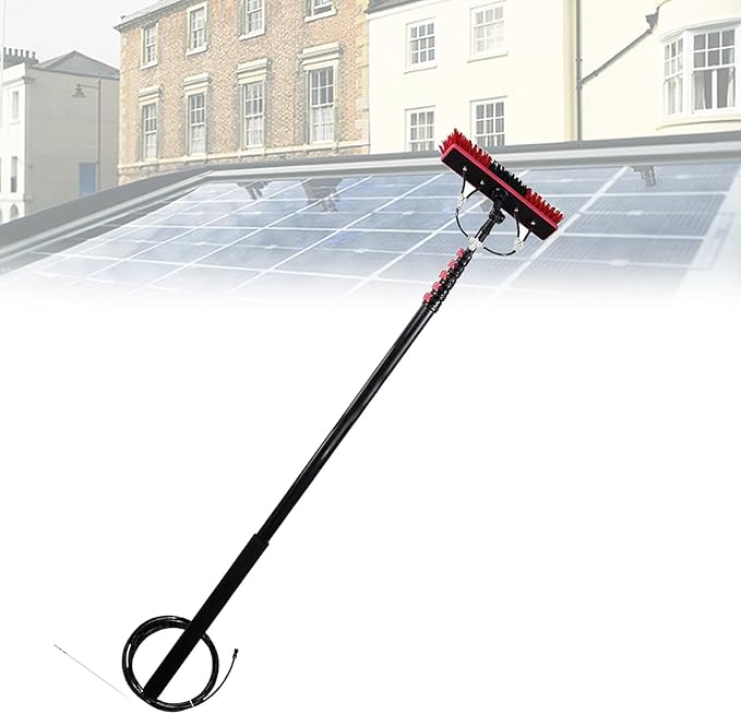 NYMFEA Window Cleaning Pole Water fed Solar Panel Cleaning Pole Replacement Brush for Window Cleaning Extension Pole Water fed Telescopic Brush9m/30ft