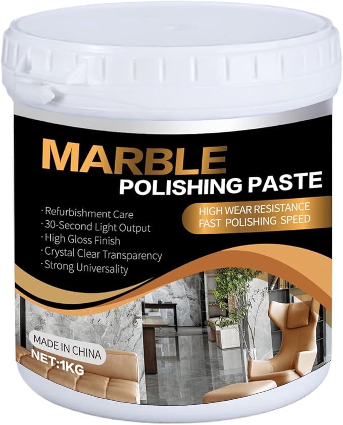 Marble Polishing Paste Professional Marble Cleaner &amp Quartz Polish Stone Sealer &amp Protector for Countertops Floors and Walls – Marble Polishing Compound Kit 2.2LB (1 Piece)