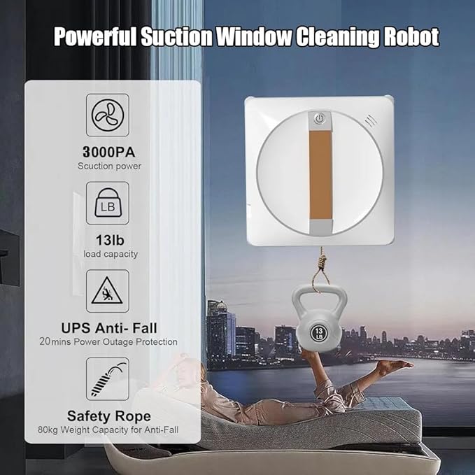 Window Cleaner Robot Intelligent Double-Spray Window Cleaning Robot 3000pa Square Glass Cleaning Robot Remote Control Automatic Glass Cleaner Wet And Dry For Windows Desktops Tiles