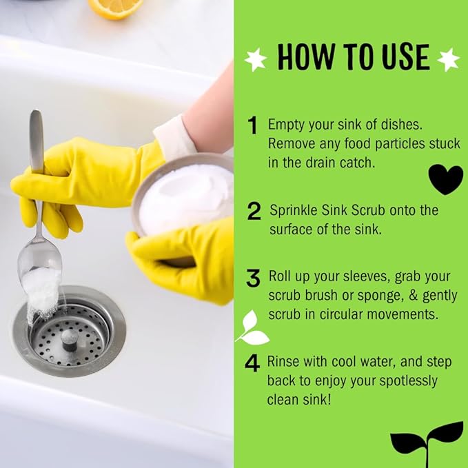 Molly's Suds Sink and All Purpose SCRUB | Gently Removes Stains Scrubs Away Grease &amp Gime Buffs out Scratches | Plant and Mineral Based | 2 Pack Citrus Scent
