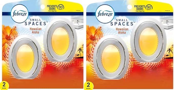 Generic Febreze Small Spaces Plug in Air Freshener Alternative for Home Heavy Duty Odor Eliminator for Strong Odor 4 Count (Pack of 1) (Hawaiian Aloha)