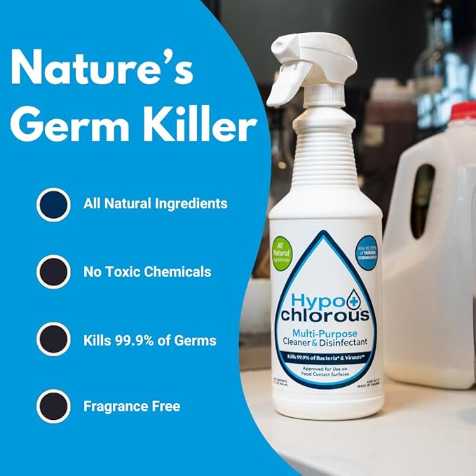 Hypochlorous Acid Spray For Home 1 Gallon - Cleaner &amp Disinfectant – Safe for Kids &amp Pets – Multi-Purpose Hypochlorous Acid Cleaner – Eco-Friendly HOCl Spray