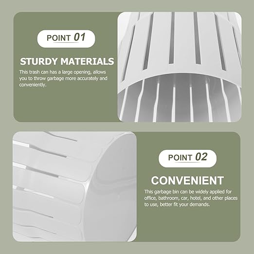 ABOOFAN Thick Hollow-Out Trash Can Small Waste Basket for Office Bathroom Kitchen Living Portable Lidless Recycle Bin Decorative Wastebasket for Home Use
