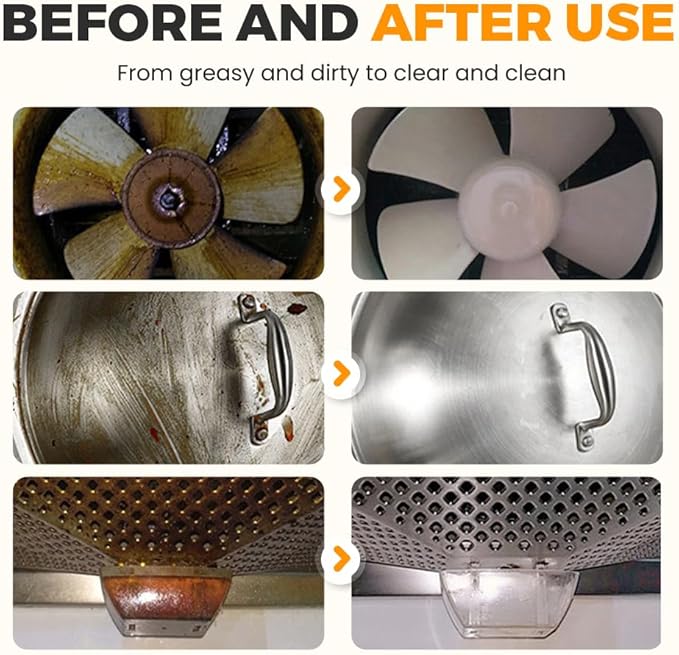 Clean Up Kitchen Oil Stains Spray Kitchen Heavy Oil Cleaner Spray Multi Purpose Degreaser Cleaner Spray Removes Grease Grime And Stains On Microwave Oven Stove Top Heavy Duty for Kitchen (3Pcs)
