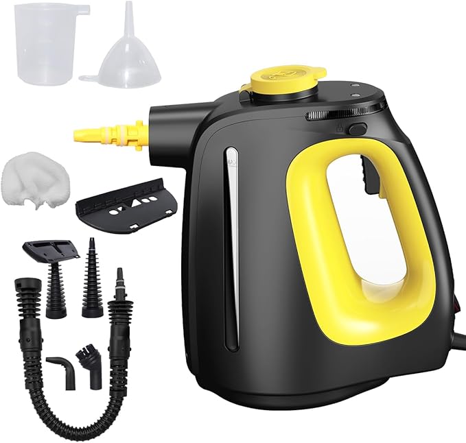 Handheld Steam Cleaner with 9 pcs Accessories Multi Surface Steam Cleaner for Home 530ml Natural Multi Purpose Steamer for Cleaning Grime GreaseFloor Upholstery Grout and Car