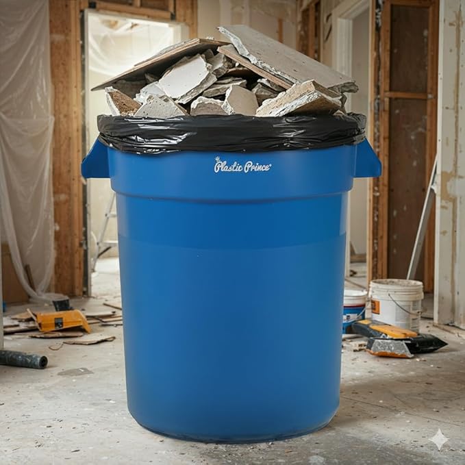 Heavy Duty Contractor Bags 42 Gallon with Flap Ties Trash Bags 4 Mil for Industrial Commercial Use 34 x 45 Yard Waste Bags Black Pack of 75