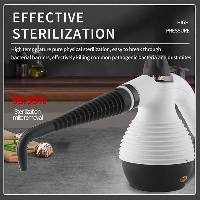 Steam Cleaner Pressurized Handheld Mop Steam Cleaner for Home with 18 PCS Accessory &amp Safety Lock Large Capacity Mop Steam for Cleaning Car Bathroom Shower Window Grime Grease - White
