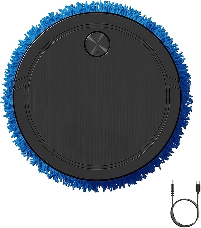 Robot Mop for Hard Floors &amp Carpets USB Charge 360° Cleaning