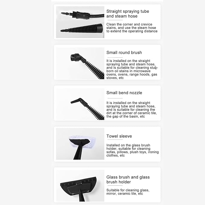 Handheld Steam Cleaner for Home 1000W Pressurized Steam Cleaner with 9Pcs Accessories Multi-Purpose Portable Deep Steamer for Cleaning Windows Couch Car Grout Grime Grease